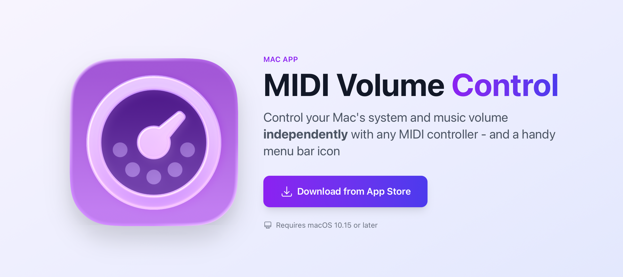 MIDI Volume Control app