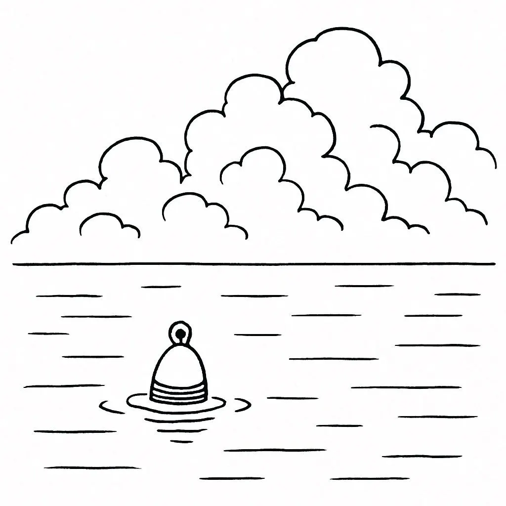 Swimmer in the distance